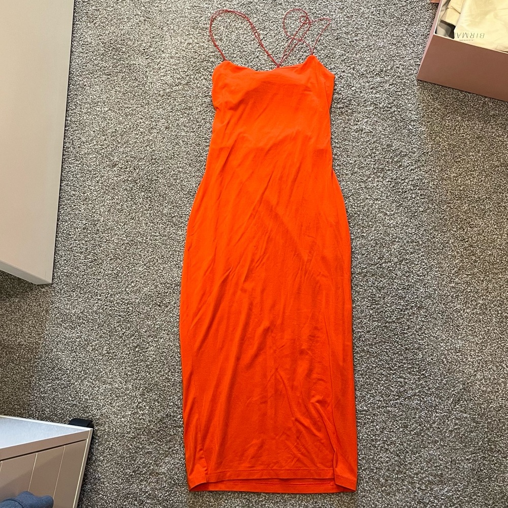 T by Alexander Wang Red Orange body con dress